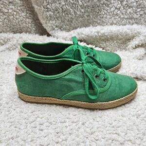 S. Oliver Green Canvas Espadrille Low Sneakers sz 41‎
